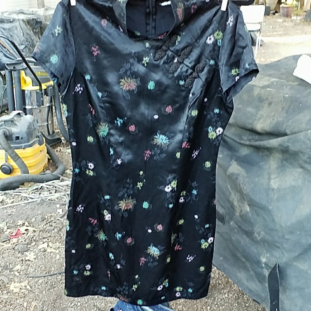 Asian mock neck style dress